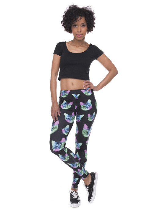 Regular Leggings (8-12 UK Size) - Neon Cat