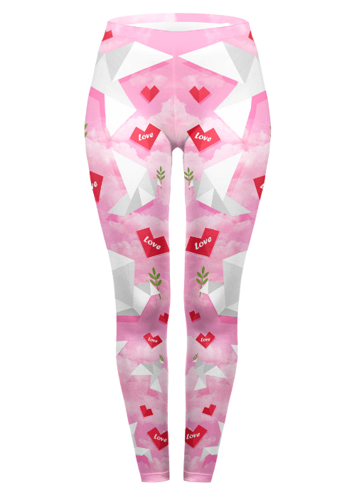 Regular Leggings (8-12 UK Size) - Origami Love Doves - Kukubird-UK
