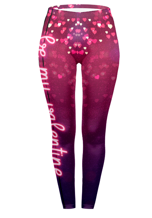 Regular Leggings (8-12 UK Size) - Be My Valentines - Kukubird-UK