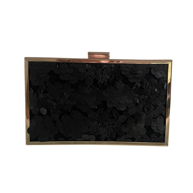 The Black Floral Clutch