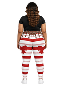 Curve Leggings (14-18 UK Size) - Sweet Candy Cane - Kukubird-UK