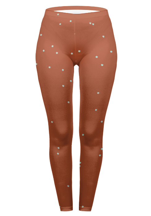 Regular Leggings (8-12 UK Size) - Small Flowers