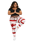 Curve Leggings (14-18 UK Size) - Sweet Candy Cane - Kukubird-UK