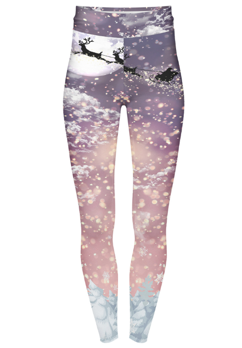 High Waist Leggings (10-16 UK Size) - Santa Flight