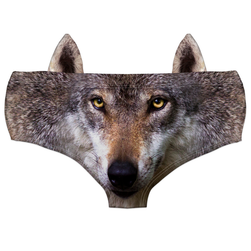 Ear Pantie - Dark Wolf (6-10 UK Size) - Kukubird-UK
