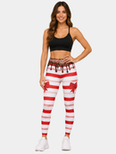 Regular Leggings (8-14 UK Size) - Sweet Candy Cane - Kukubird-UK
