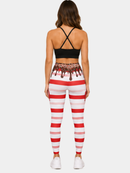 Regular Leggings (8-14 UK Size) - Sweet Candy Cane - Kukubird-UK