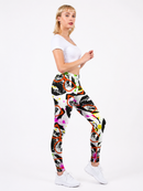 Regular Leggings (8-12 UK Size) - Graffiti Glasses Pug - Kukubird-UK