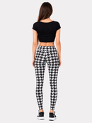 Regular Leggings (8-12 UK Size) - Cheerful Check Owl - Kukubird-UK