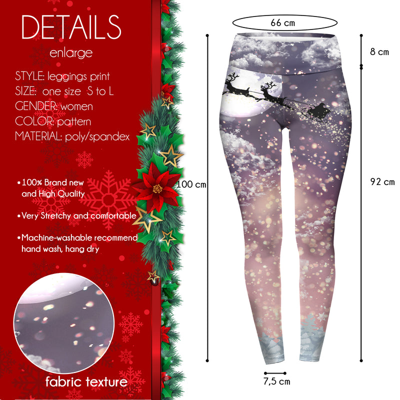 High Waist Leggings (10-16 UK Size) - Santa Flight