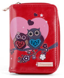 Kukubird Medium Purse 2 owl's love - Red - Kukubird_UK