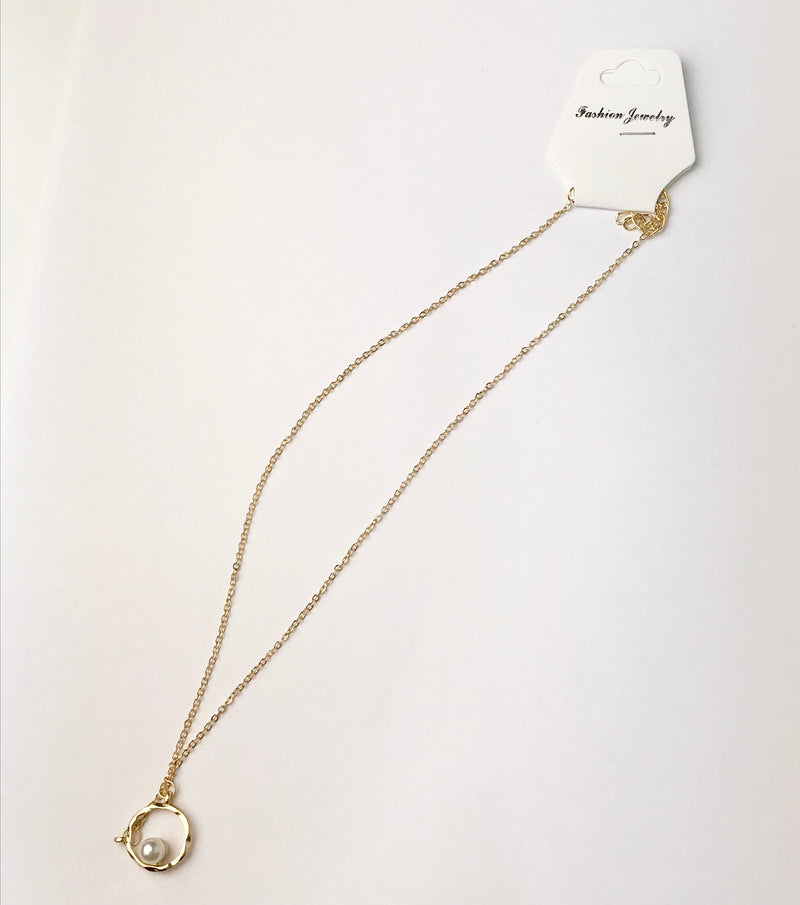 Necklace - Golden Miniature Pearl